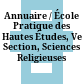 Annuaire / École Pratique des Hautes Études, Ve Section, Sciences Religieuses