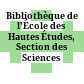 Bibliothèque de l'École des Hautes Études, Section des Sciences Religieuses