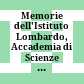 Memorie dell'Istituto Lombardo, Accademia di Scienze e Lettere, Classe di Scienze Matematiche e Naturali