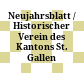 Neujahrsblatt / Historischer Verein des Kantons St. Gallen