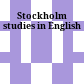 Stockholm studies in English