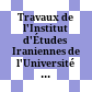 Travaux de l'Institut d'Études Iraniennes de l'Université de la Sorbonne Nouvelle